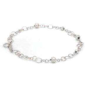 Japanese Platinum Bracelet with Diamond Cut Balls  for Women JL PTB 1068