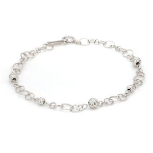 Japanese Platinum Bracelet with Diamond Cut Balls  for Women JL PTB 1068