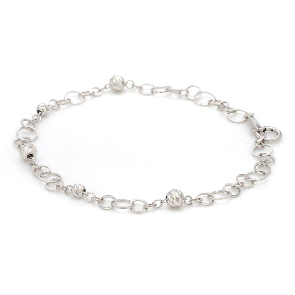 Japanese Platinum Bracelet with Diamond Cut Balls  for Women JL PTB 1068