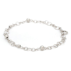 Japanese Platinum Bracelet with Diamond Cut Balls  for Women JL PTB 1068