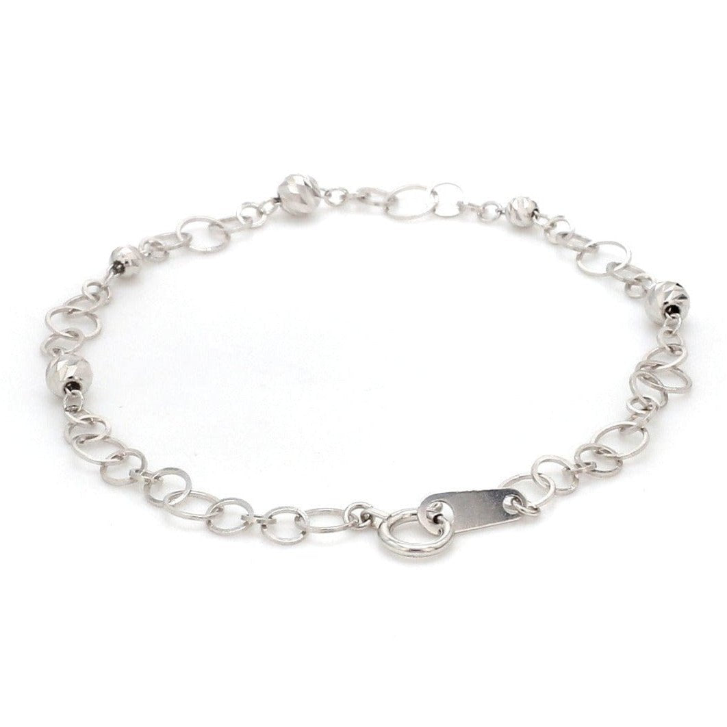 Japanese Platinum Bracelet with Diamond Cut Balls  for Women JL PTB 1068