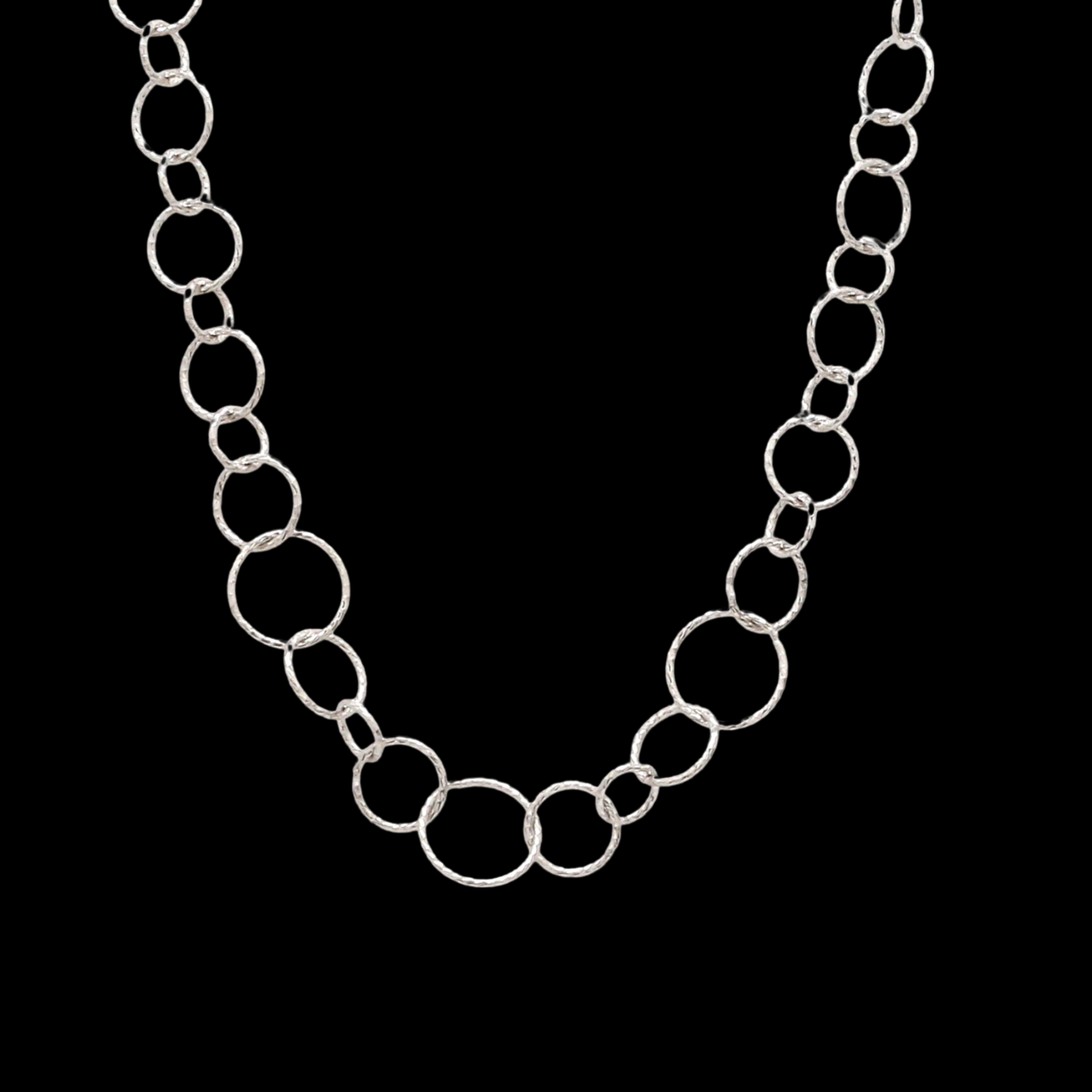 Japanese Platinum Circle Links Necklace Chain for Women JL PT CH 1155