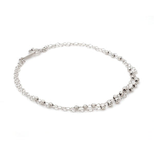 Japanese Platinum Double Chain Bracelet with Diamond Cut Balls Bracelet for Women JL PTB 1071