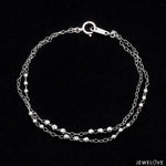 Load image into Gallery viewer, Japanese Platinum Double Chain Bracelet with Diamond Cut Balls Bracelet for Women JL PTB 1071
