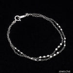 Load image into Gallery viewer, Japanese Platinum Double Chain Bracelet with Diamond Cut Balls Bracelet for Women JL PTB 1071
