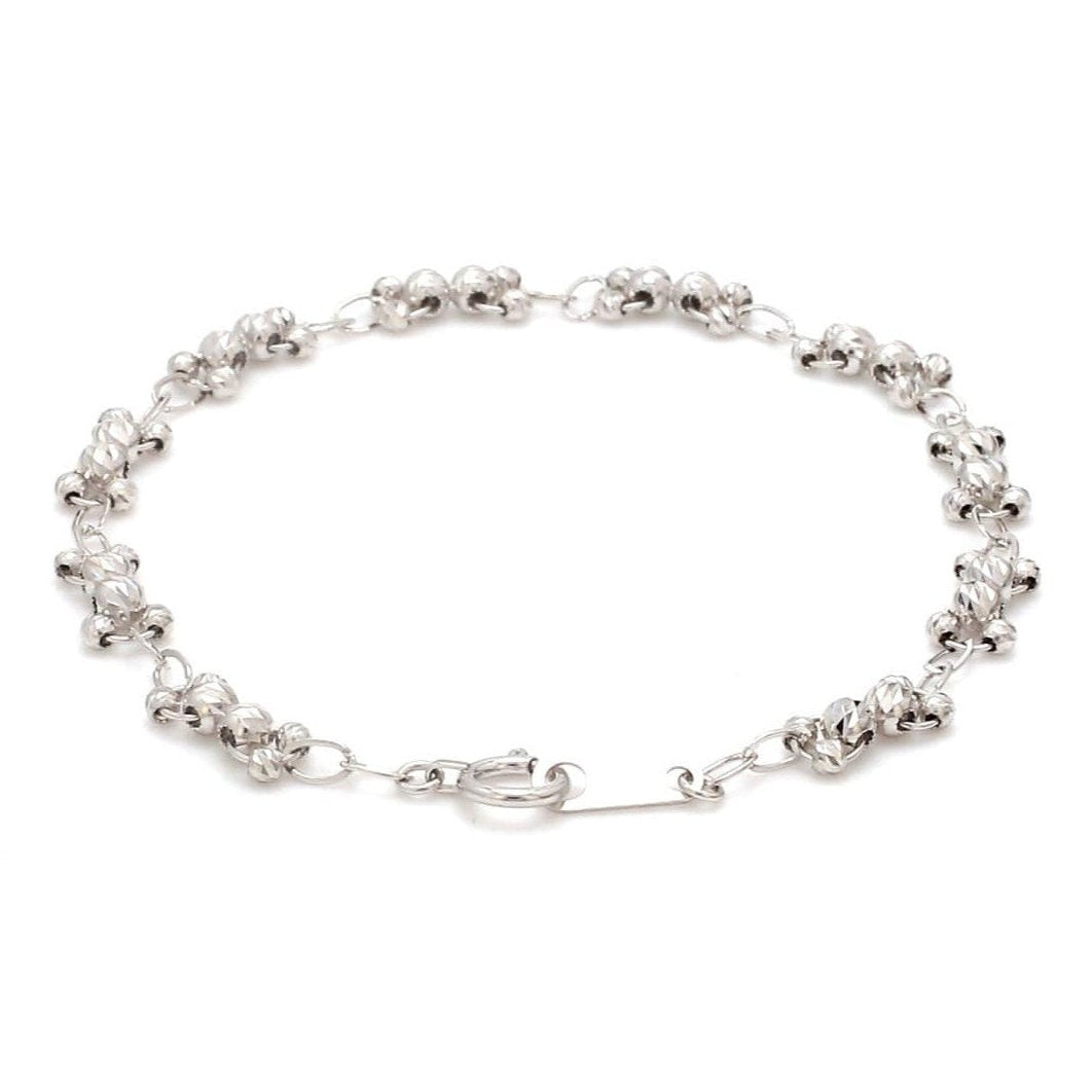 Japanese Platinum Light Weight Bracelet with Diamond Cut Balls  for Women JL PTB 1067