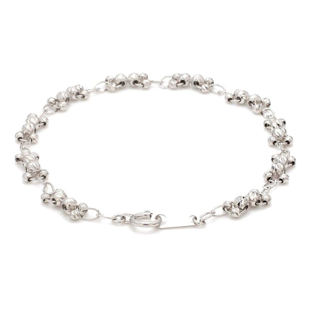 Japanese Platinum Light Weight Bracelet with Diamond Cut Balls  for Women JL PTB 1067