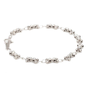 Japanese Platinum Light Weight Bracelet with Diamond Cut Balls  for Women JL PTB 1067