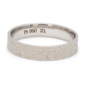 Japanese Platinum Love Bands with Dotted Texture JL PT 923