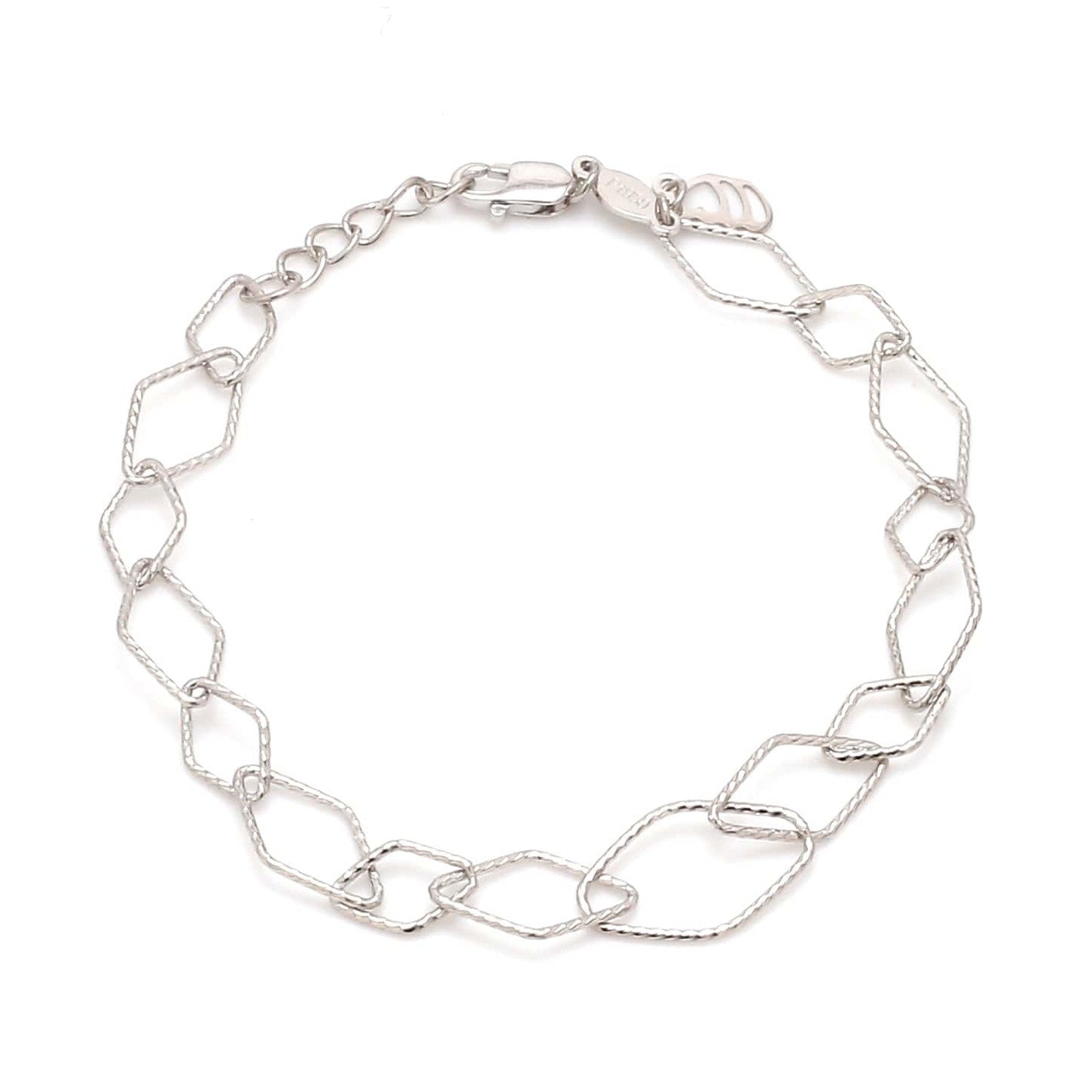 Japanese Platinum Rhombus Links Bracelet for Women JL PTB 1166