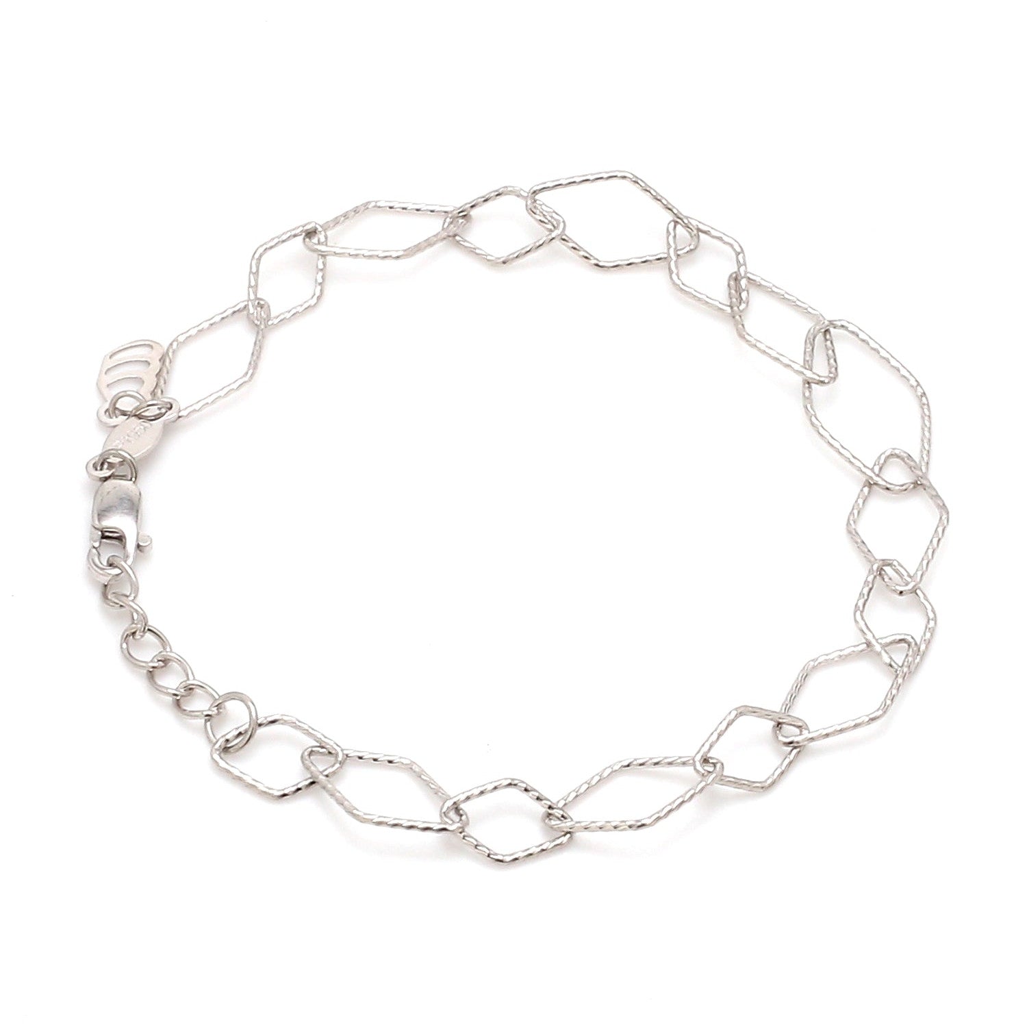 Japanese Platinum Rhombus Links Bracelet for Women JL PTB 1166