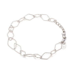 Japanese Platinum Rhombus Links Bracelet for Women JL PTB 1166