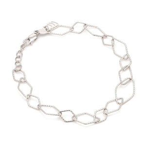 Japanese Platinum Rhombus Links Bracelet for Women JL PTB 1166