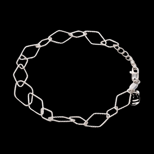 Japanese Platinum Rhombus Links Bracelet for Women JL PTB 1166