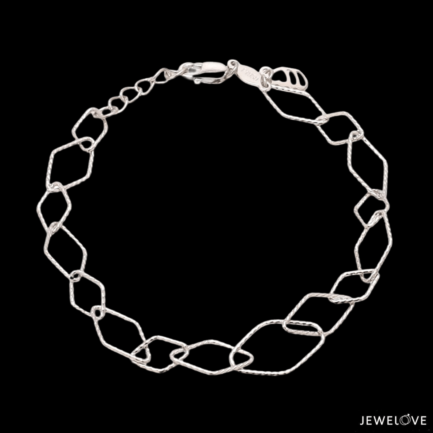 Japanese Platinum Rhombus Links Bracelet for Women JL PTB 1166