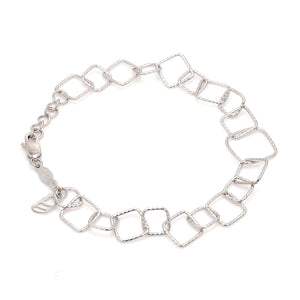 Japanese Platinum Square Links Bracelet for Women JL PTB 1167