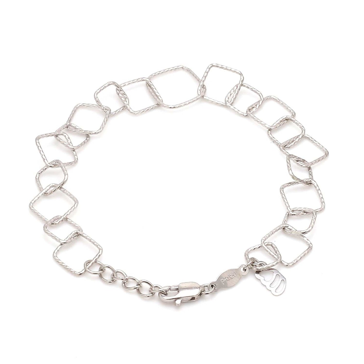 Japanese Platinum Square Links Bracelet for Women JL PTB 1167