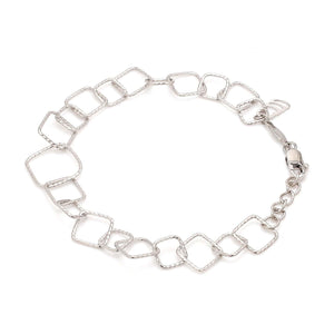 Japanese Platinum Square Links Bracelet for Women JL PTB 1167