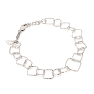 Japanese Platinum Square Links Bracelet for Women JL PTB 1167