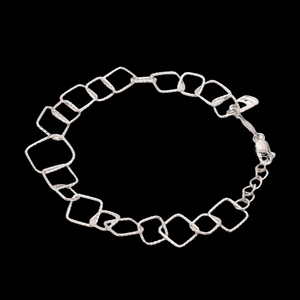 Japanese Platinum Square Links Bracelet for Women JL PTB 1167