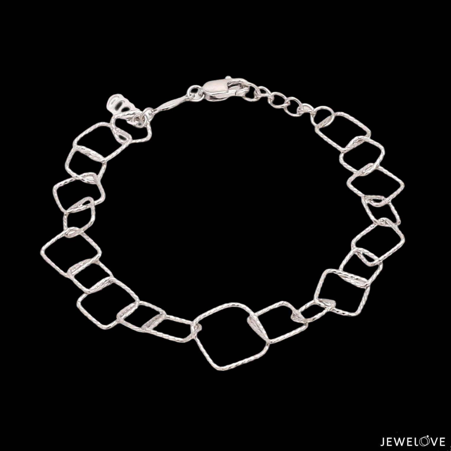 Japanese Platinum Square Links Bracelet for Women JL PTB 1167