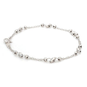 Japanese Platinum with Diamond Cut Balls Bracelet for Women JL PTB 1069