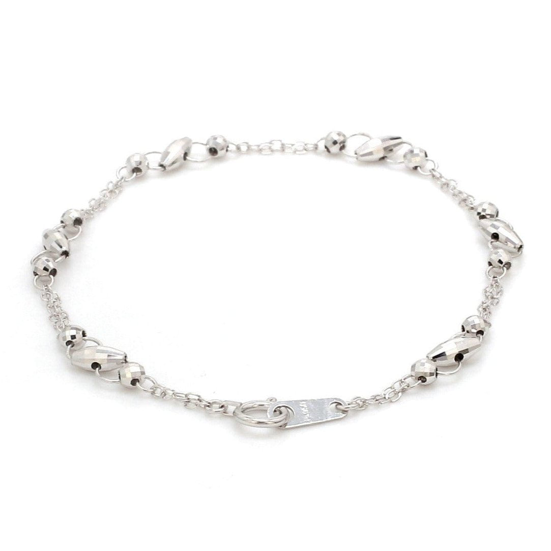 Japanese Platinum with Diamond Cut Balls Bracelet for Women JL PTB 1069