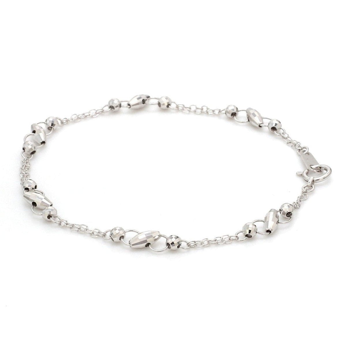 Japanese Platinum with Diamond Cut Balls Bracelet for Women JL PTB 1069