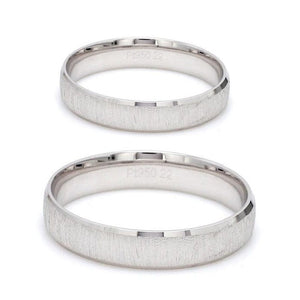 Japanese Textured Platinum Love Bands JL PT 606