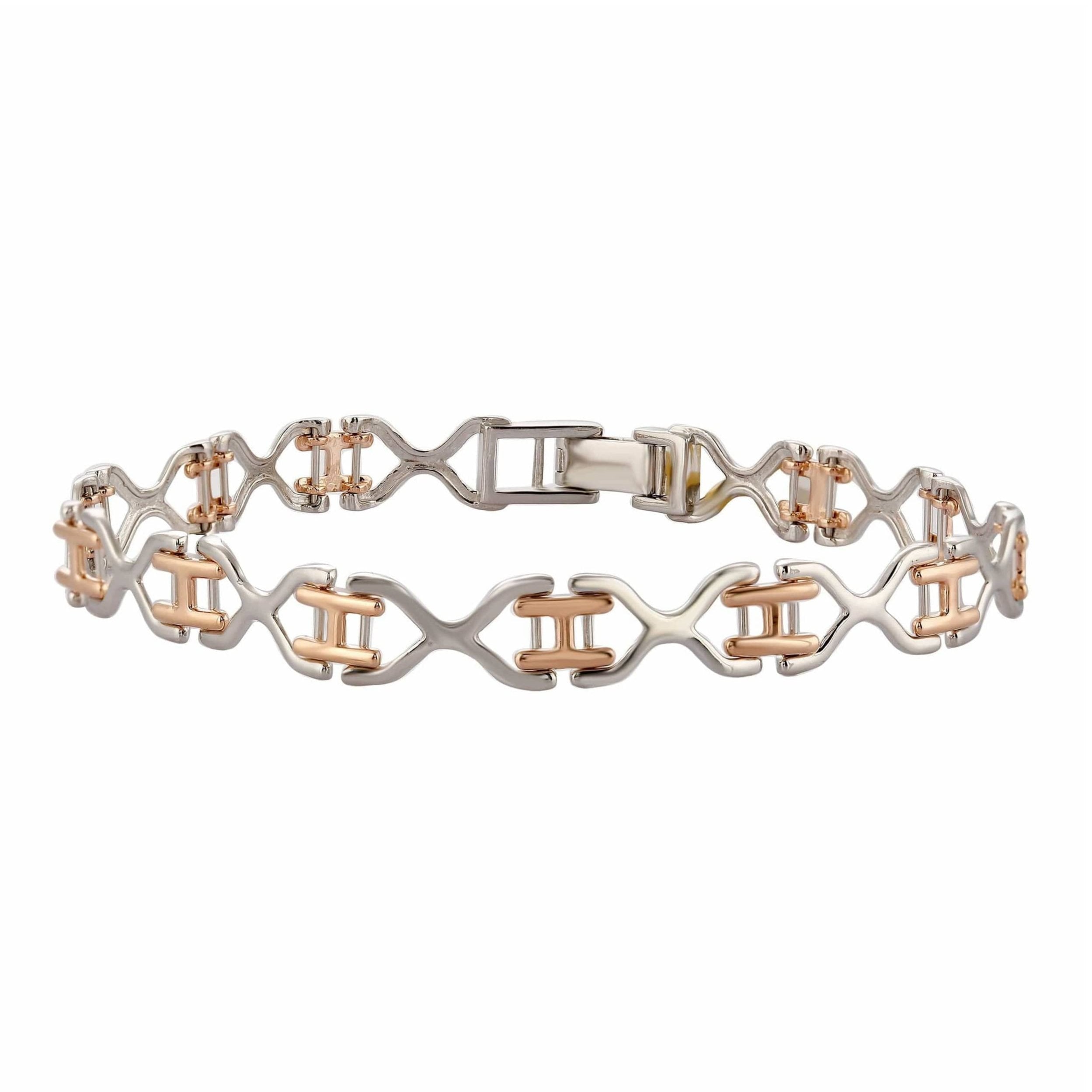 Light Weight Platinum and Rose Gold Bracelet for Men JL PTB 633