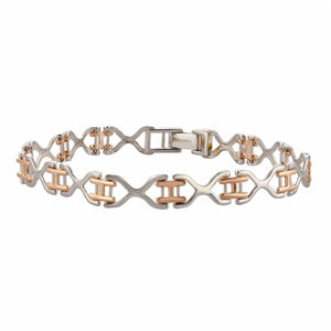 Light Weight Platinum and Rose Gold Bracelet for Men JL PTB 633