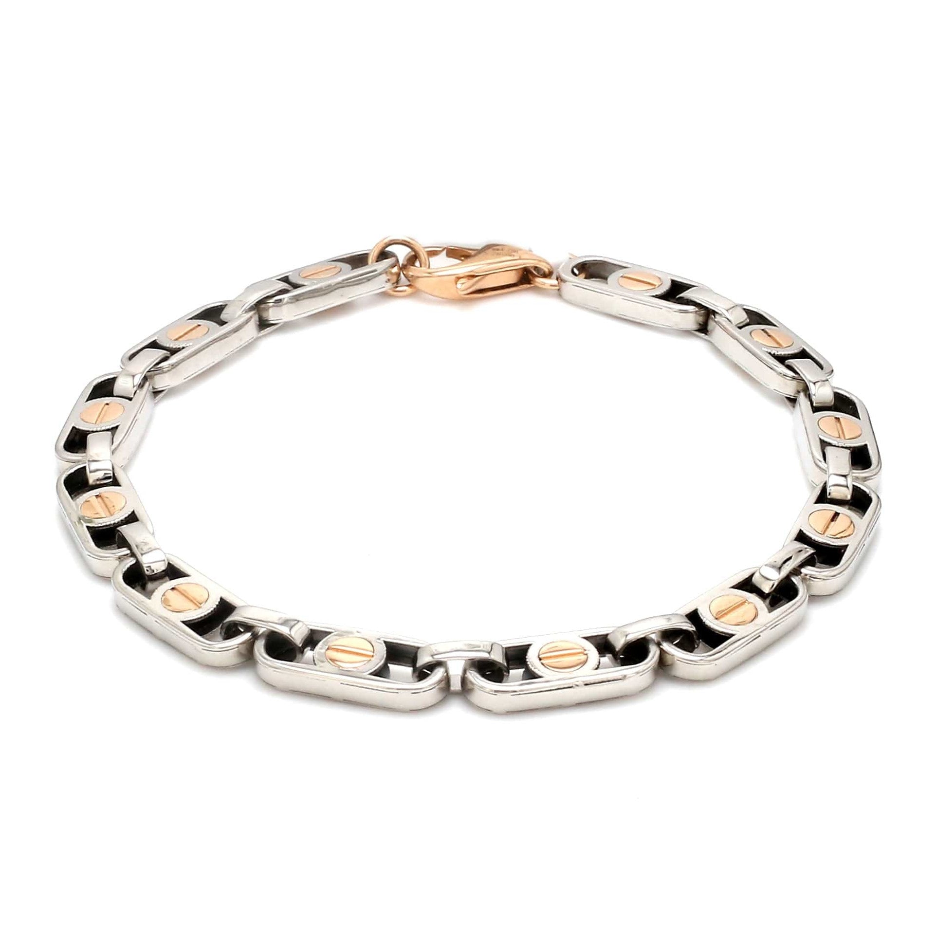 Platinum & Rose gold Bracelet for Men JL PTB 1076