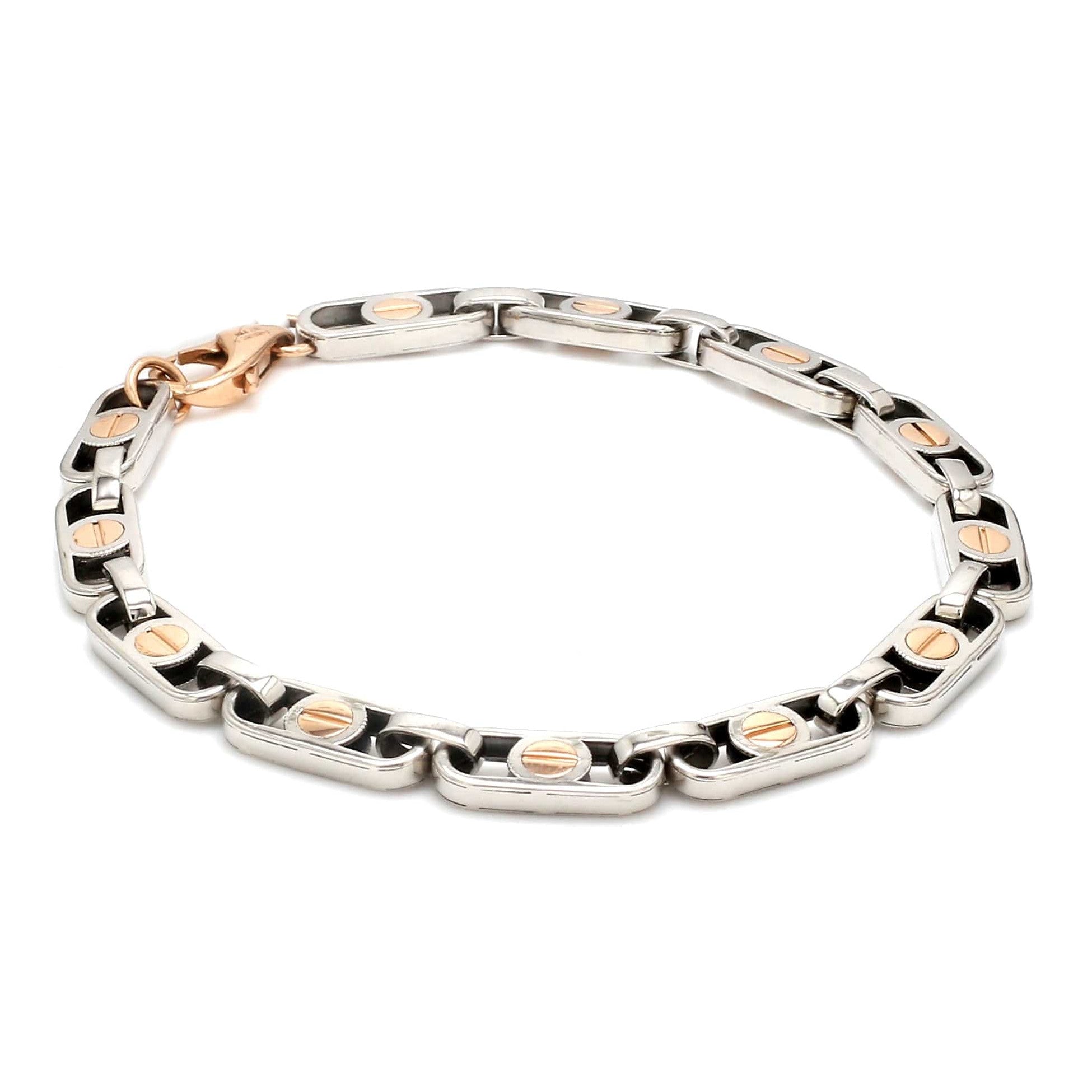 Platinum & Rose gold Bracelet for Men JL PTB 1076