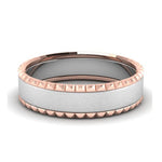 Load image into Gallery viewer, Matte Finish Platinum Love Bands with Designer Cut Rose Gold Borders JL PT 654
