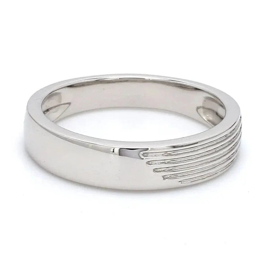 Matte Finish Platinum Love Bands with Parallel Lines JL PT 421