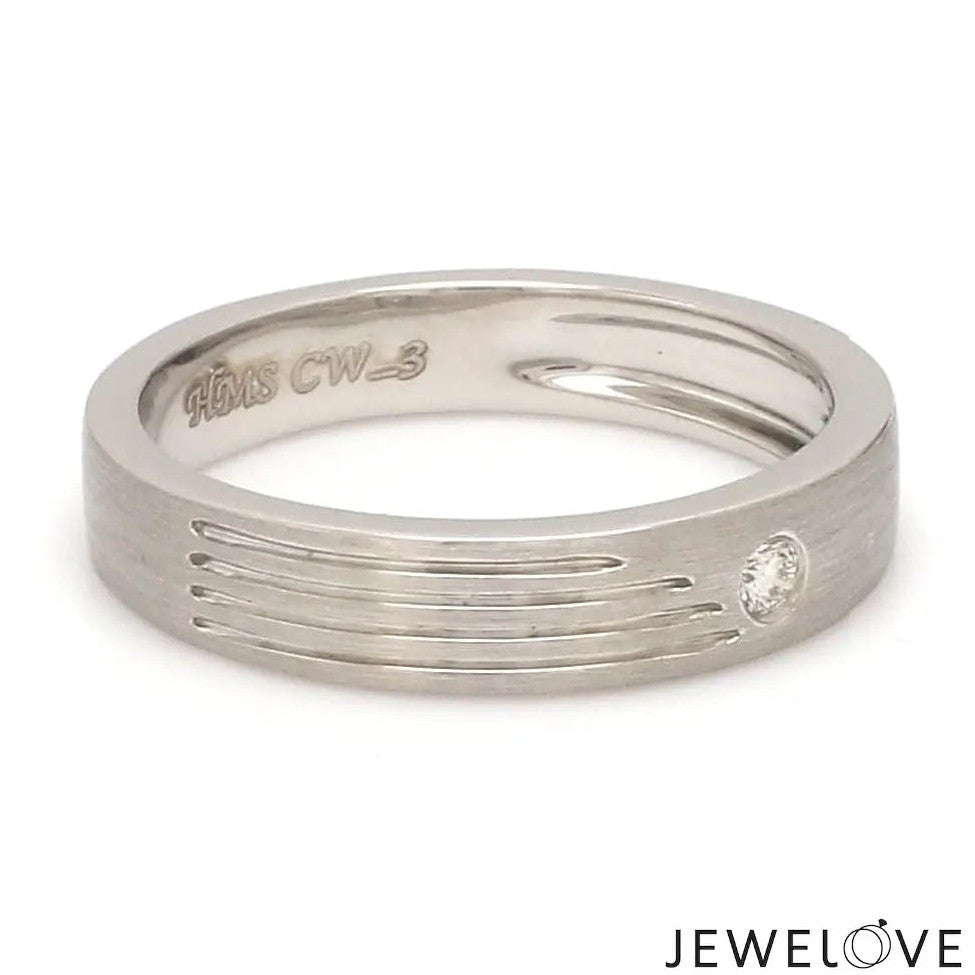 Matte Finish Platinum Love Bands with Parallel Lines JL PT 421