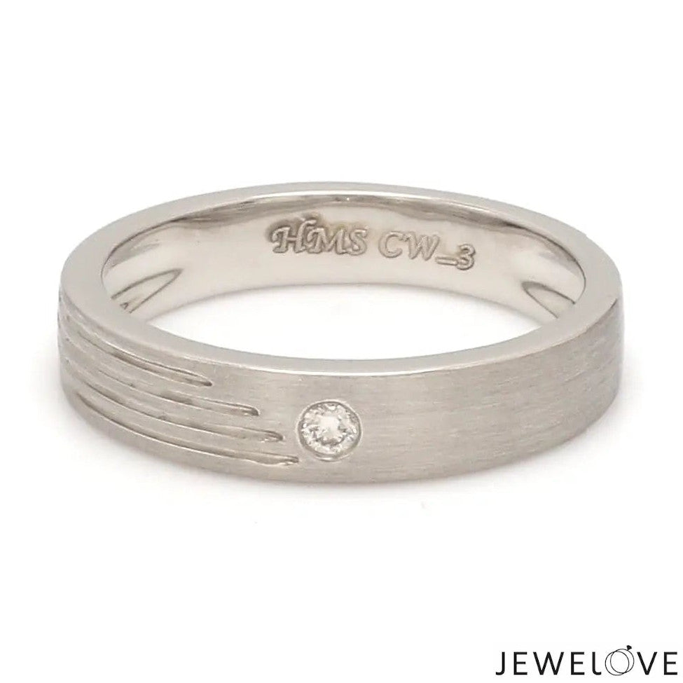 Matte Finish Platinum Love Bands with Parallel Lines JL PT 421