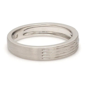 Matte Finish Platinum Love Bands with Parallel Lines JL PT 421