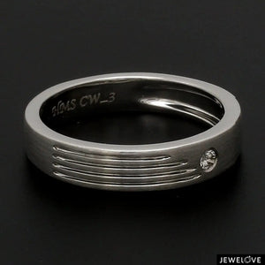 Matte Finish Platinum Love Bands with Parallel Lines JL PT 421