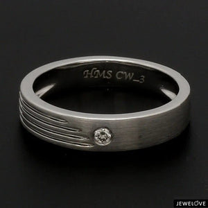 Matte Finish Platinum Love Bands with Parallel Lines JL PT 421