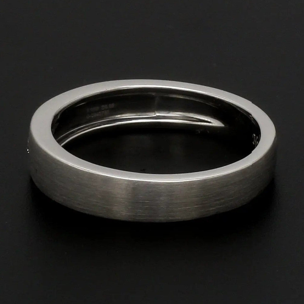 Matte Finish Platinum Love Bands with Parallel Lines JL PT 421