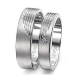 Load image into Gallery viewer, Matte Finish Platinum Love Bands with Parallel Lines JL PT 421
