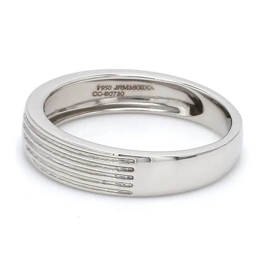 Matte Finish Platinum Love Bands with Parallel Lines JL PT 421