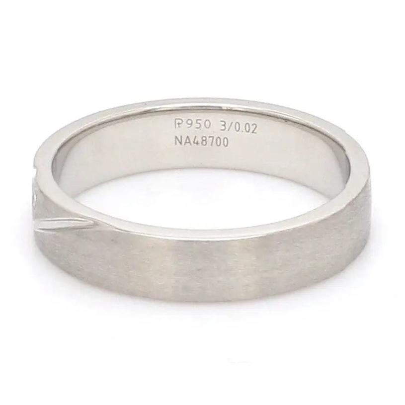 Matte Finish Platinum Love Bands with Slanting Lines JL PT 474