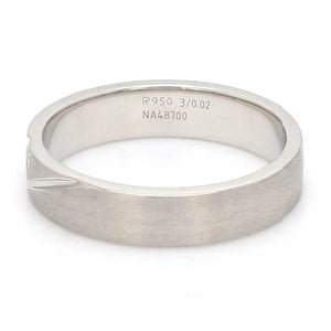 Matte Finish Platinum Love Bands with Slanting Lines JL PT 474