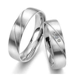 Load image into Gallery viewer, Matte Finish Platinum Love Bands with Slanting Lines JL PT 474
