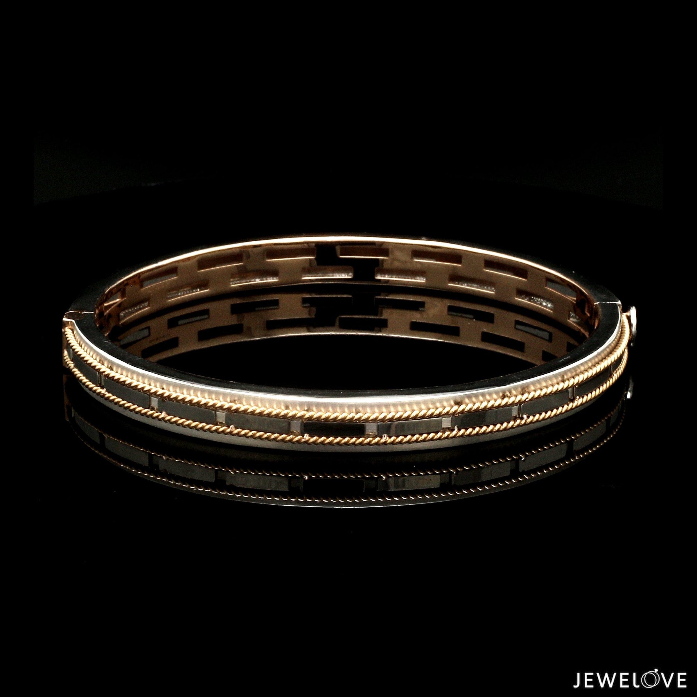 Men of Platinum| 7mm Platinum & Rose Gold Bracelet for Men JL PTB 1215