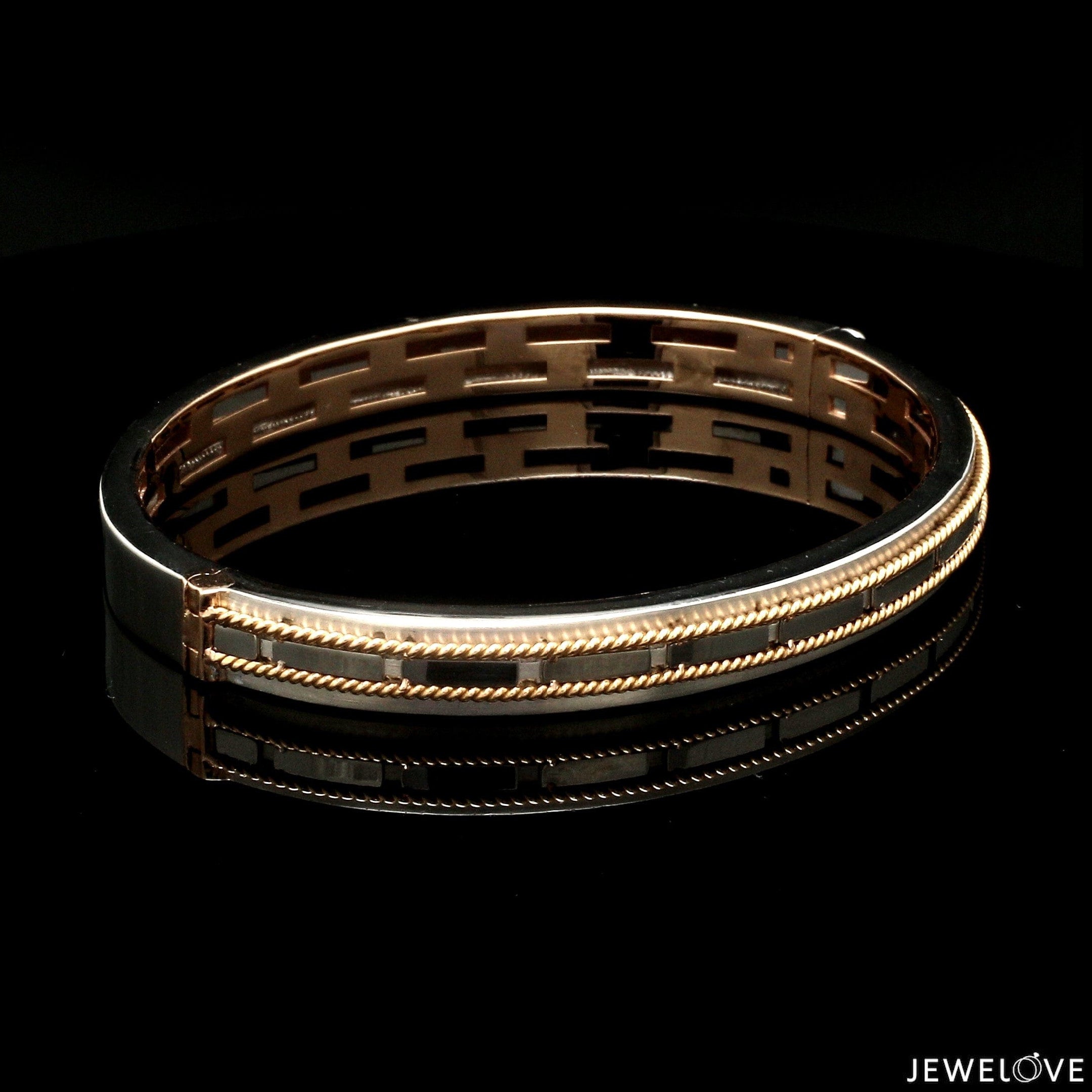 Men of Platinum| 7mm Platinum & Rose Gold Bracelet for Men JL PTB 1215