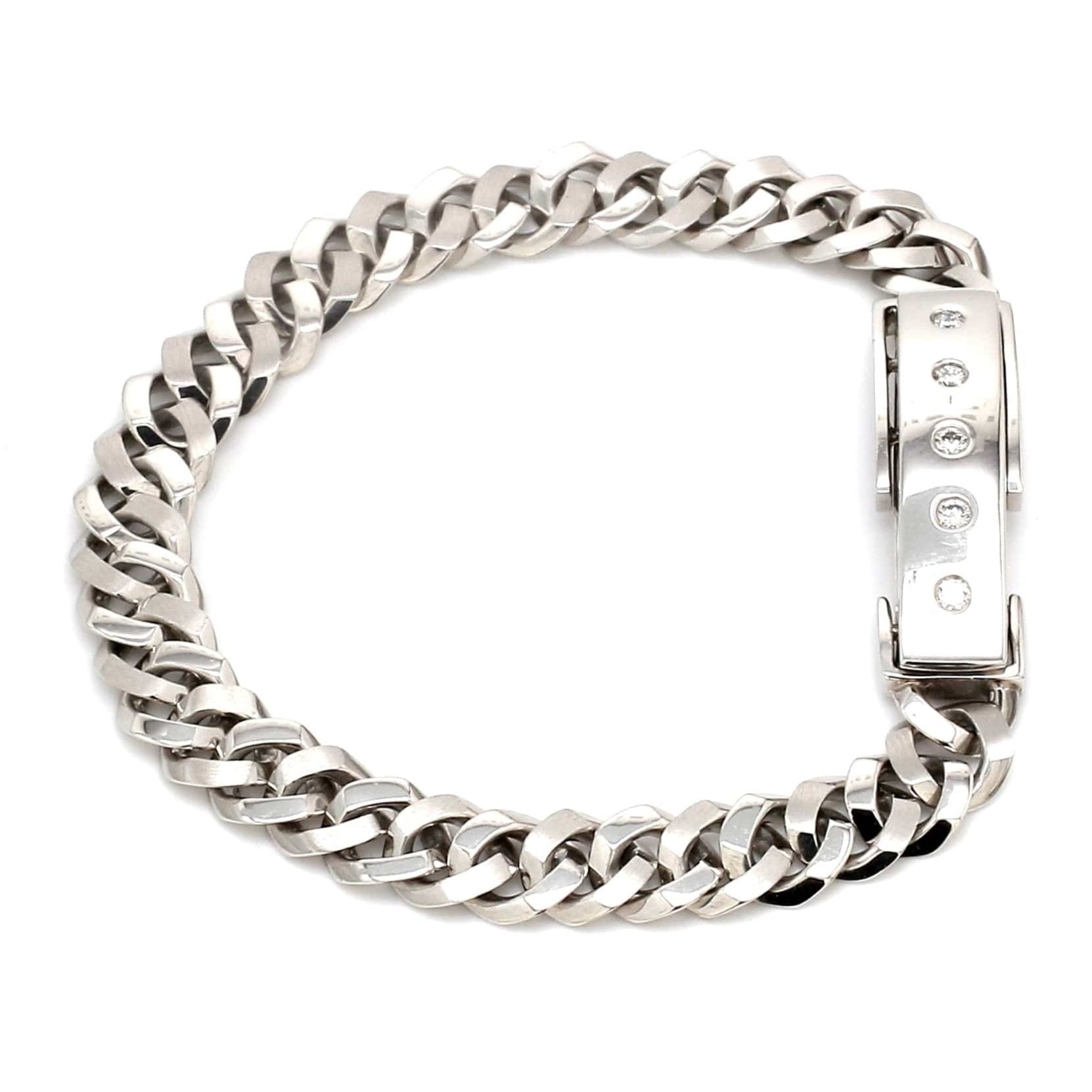 Men of Platinum | Heavy Platinum Bracelet with Unique Diamond Studded Lock JL PTB 1098