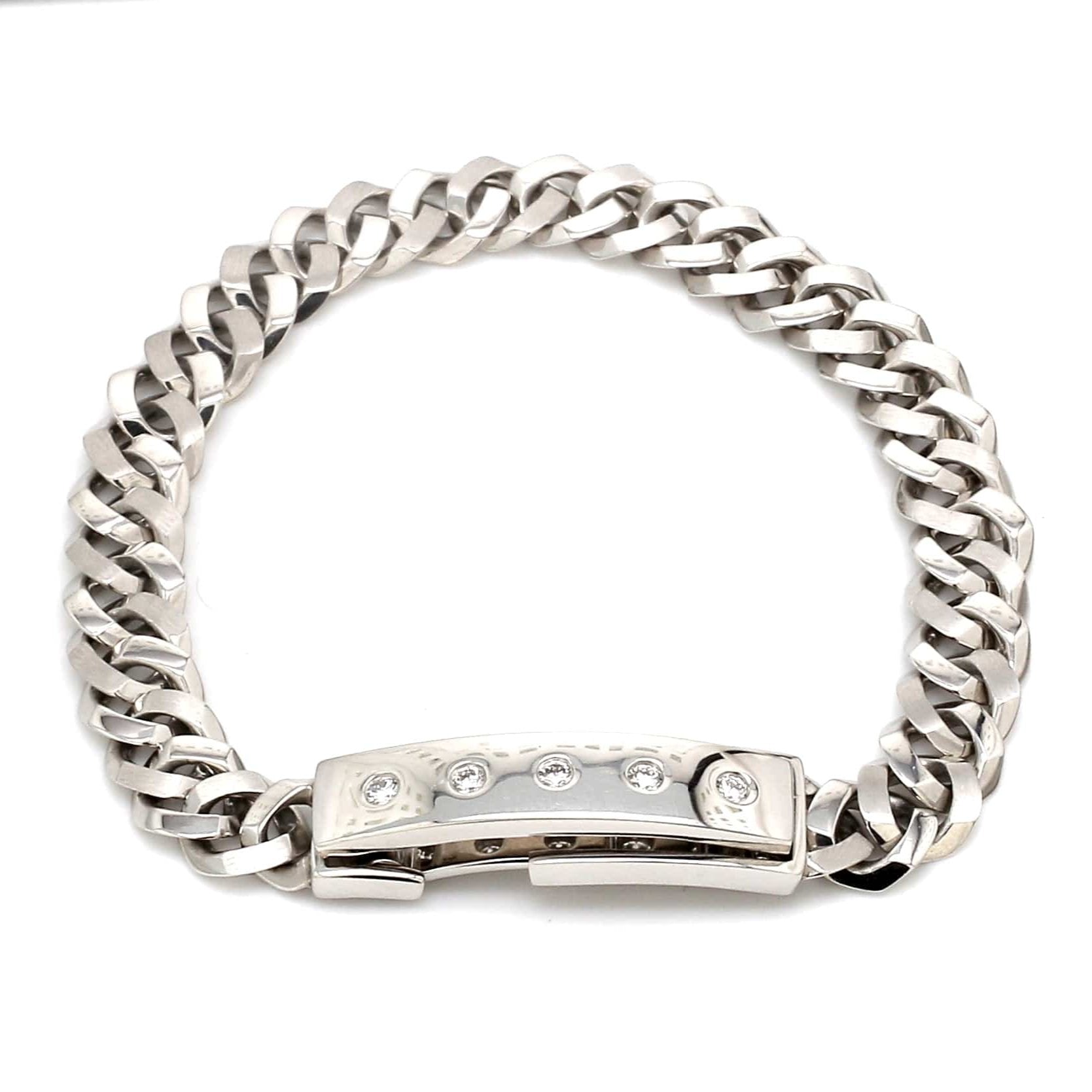 Men of Platinum | Heavy Platinum Bracelet with Unique Diamond Studded Lock JL PTB 1098